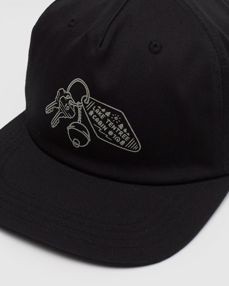 Black-5-Panel-Flat-Brim-Baseball-Cap