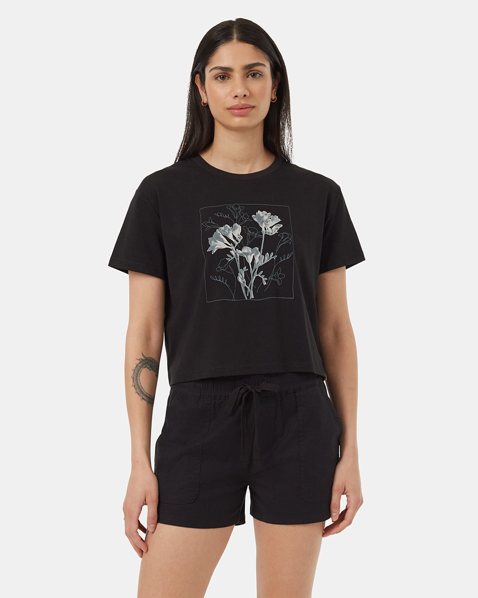 Womens Floral Crop T-Shirt | Recycled Materials