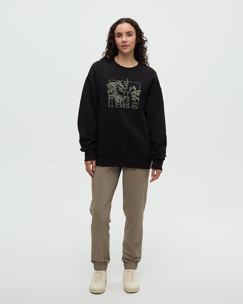 Black-Crew-Neck-Graphic-Longsleeve-Sweatshirt