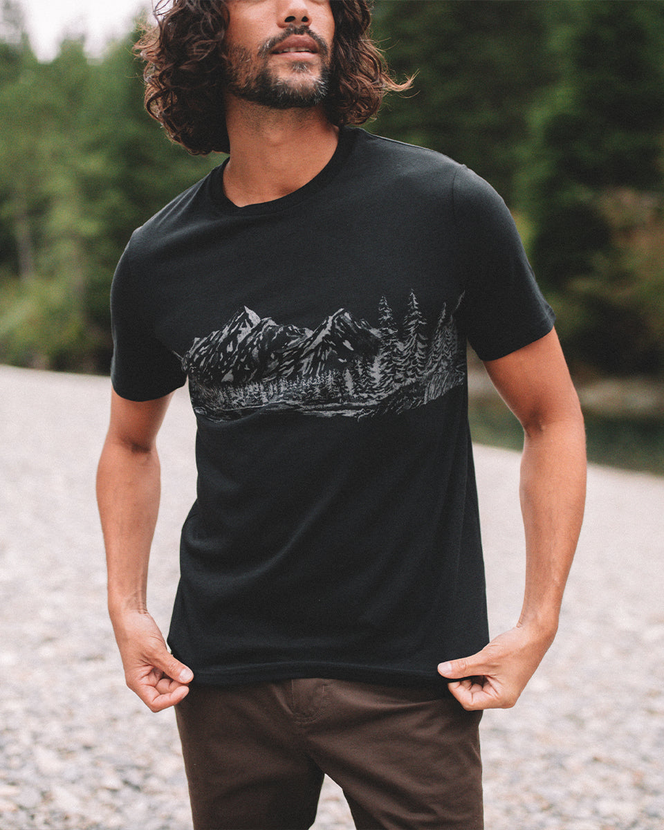 Mens Mountain Scenic T-Shirt | Recycled Materials