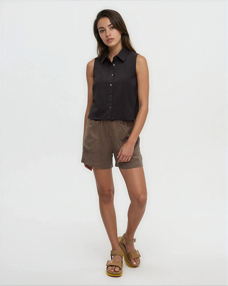 Black-Organic-Cotton-Sleeveless-Button-Shirt