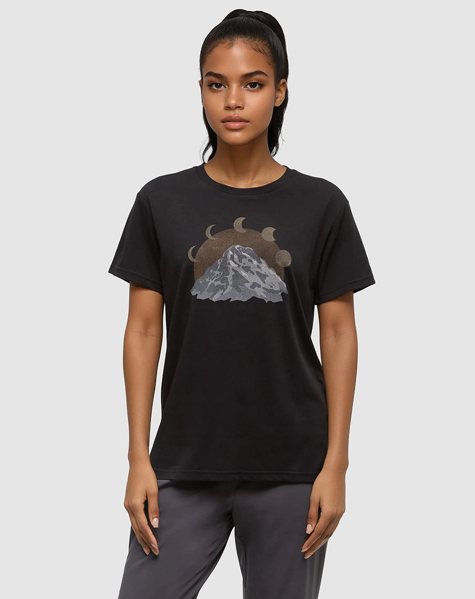 Womens Mountain Moon T-Shirt | Recycled Materials