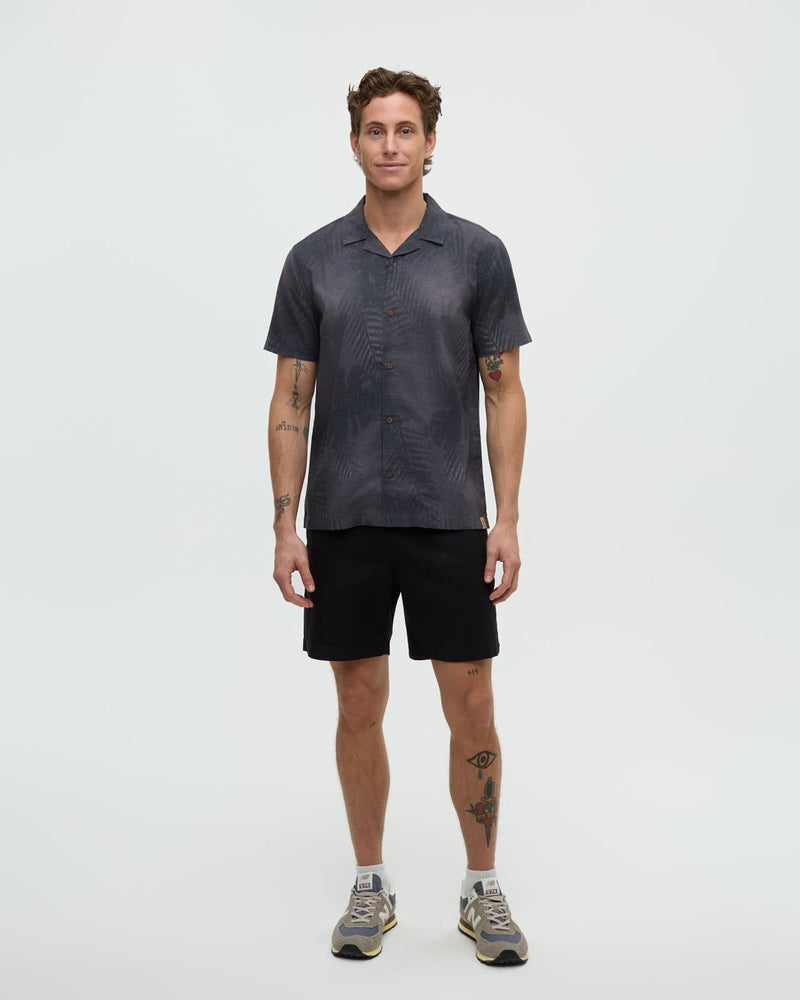 Black-Relax-Shortsleeve-Graphic-Button-Up
