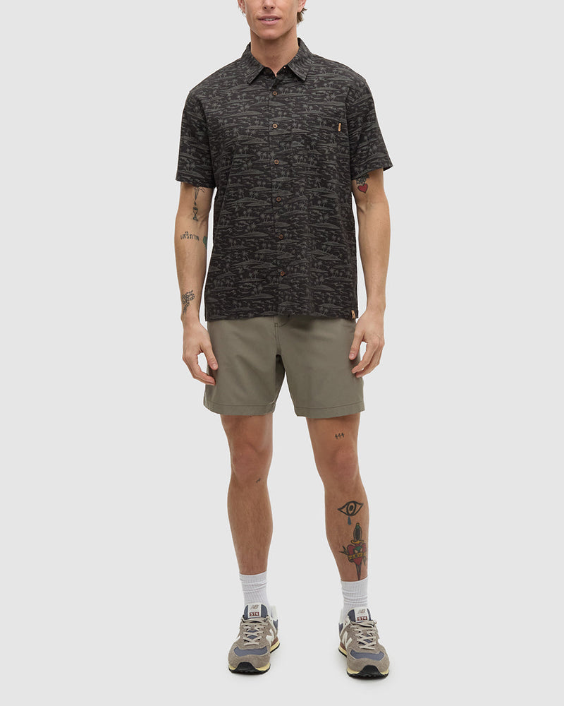 Black-Relax-Shortsleeve-Graphic-Button-Up