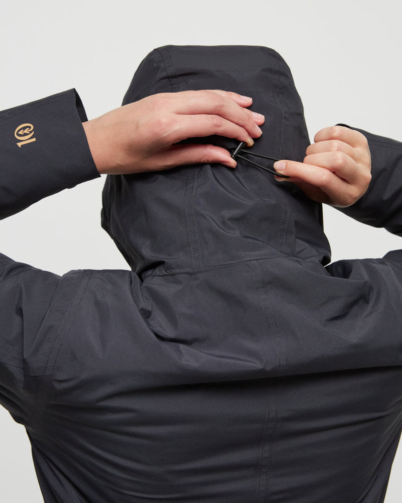 Black-Relax-Water-Repellant-Hooded-Rain-Jacket