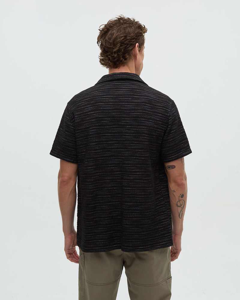 Black-Slub-Cotton-Shortsleeve-Button-Shirt