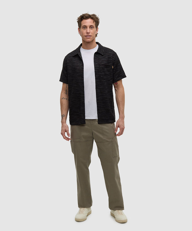 Black-Slub-Cotton-Shortsleeve-Button-Shirt