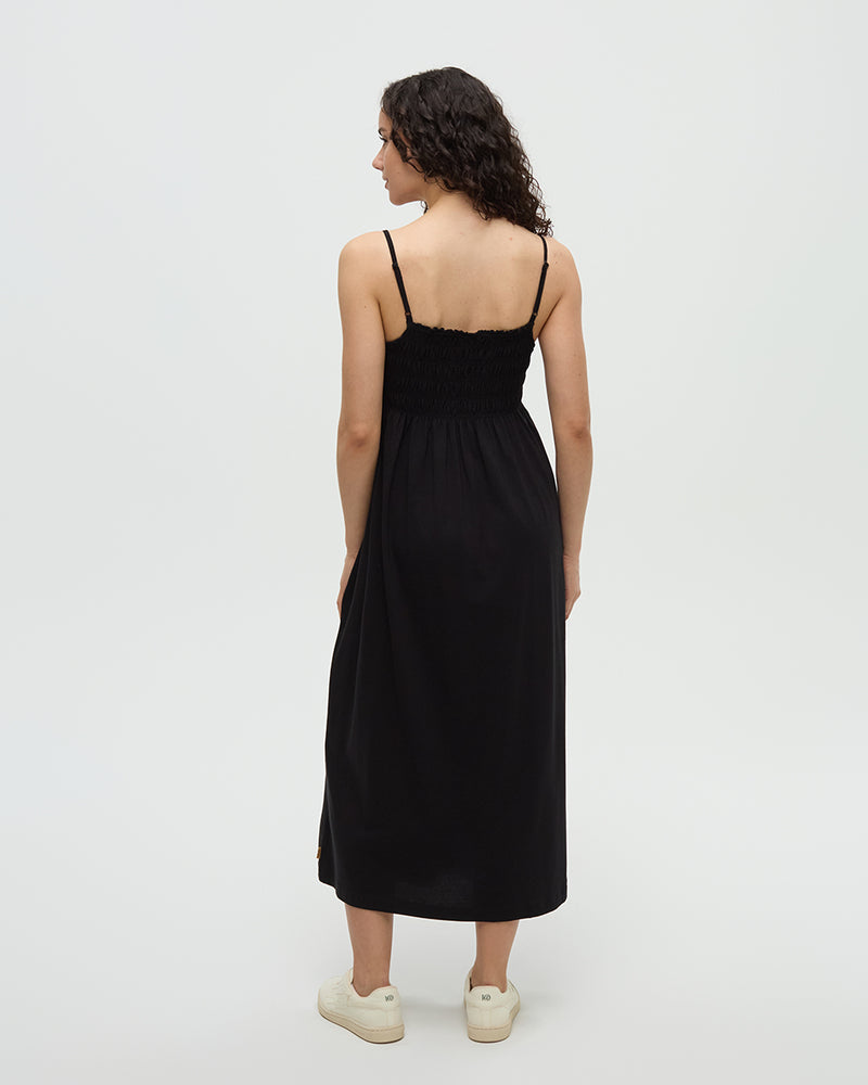 Black-TreeBlend-Sleeveless-Smocked-Dress