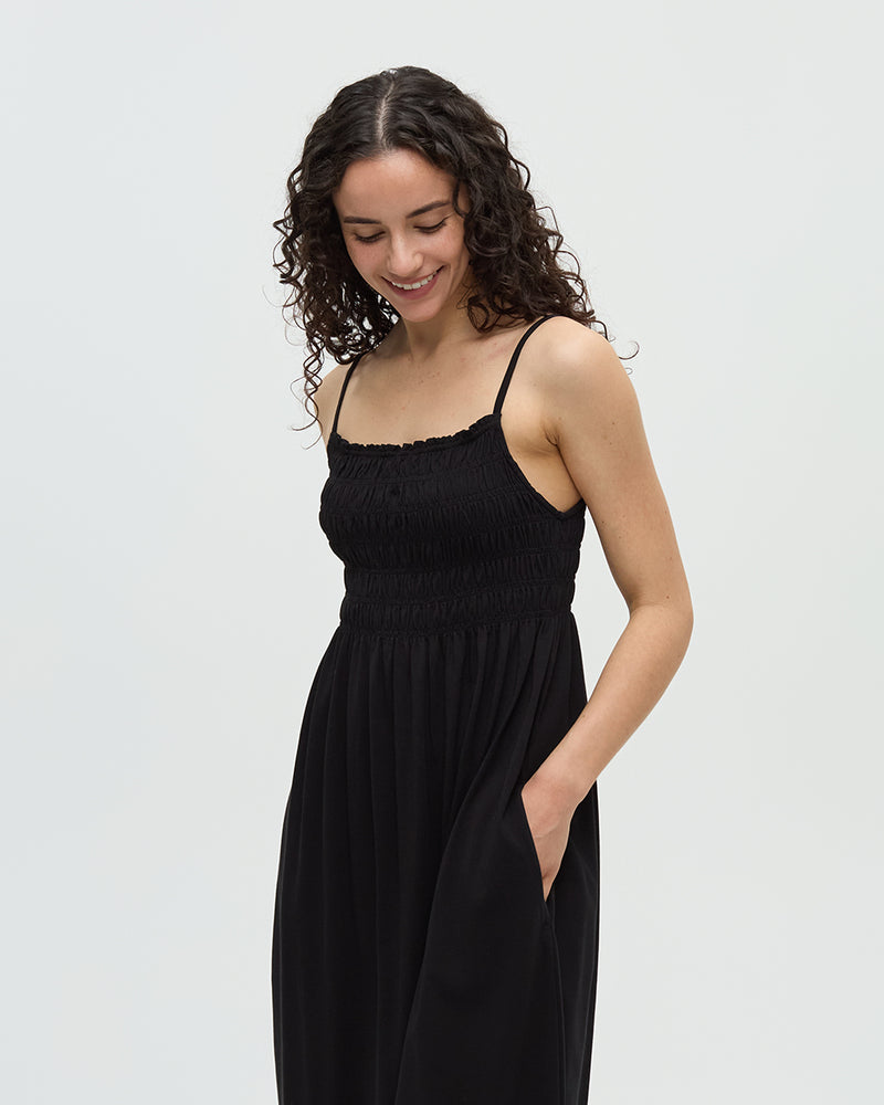black smocked dress FINAL SALE weekends away Petal and Pup Women's Walker