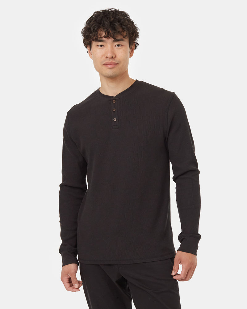 Picture of Ribbed Long Sleeve Henley - Men's
