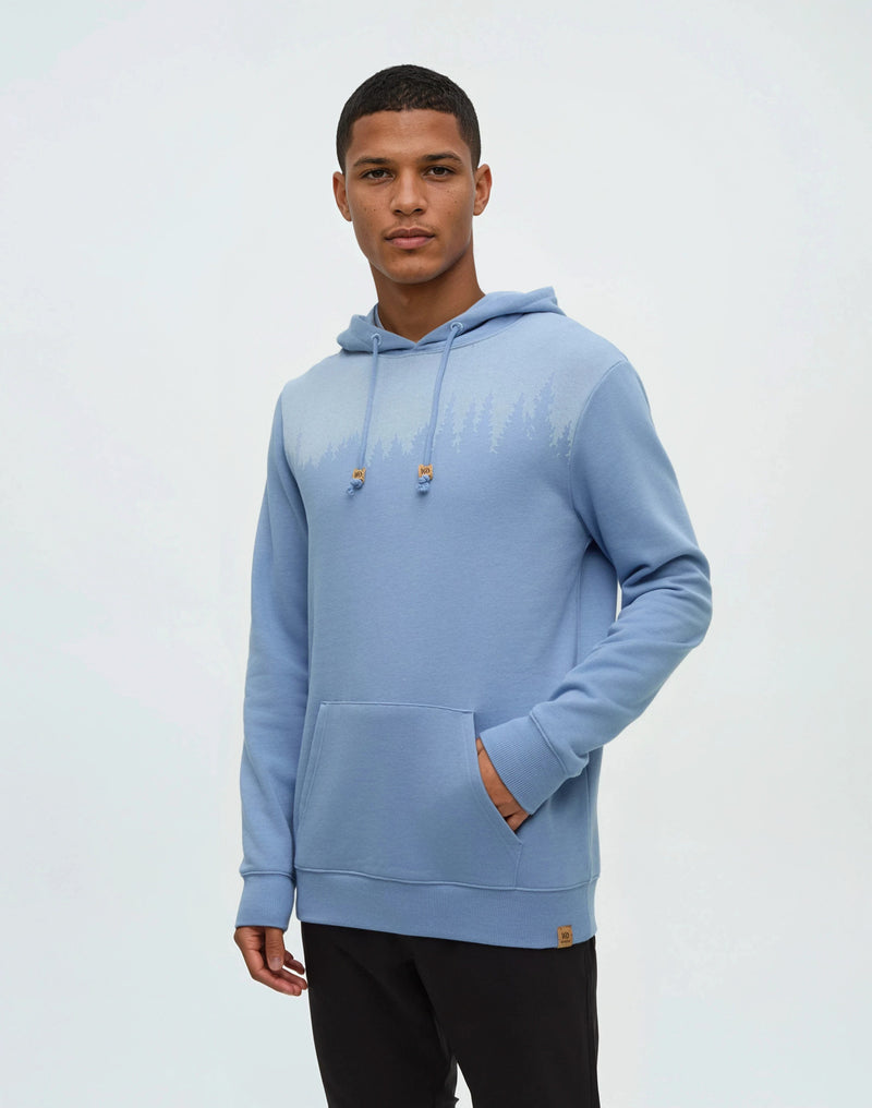 Blue-Heather-Fleece-Regular-Fit-Set-In-Hoodie