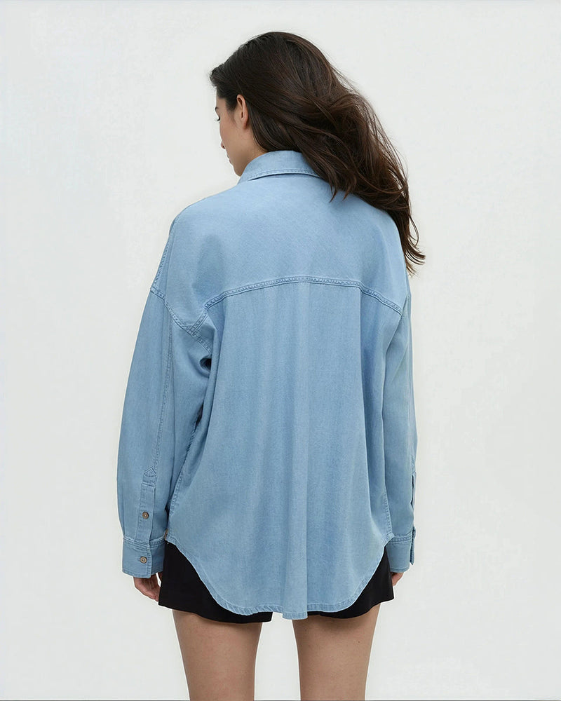 Blue-Lightweight-Denim-Oversized-Collar-Shirt