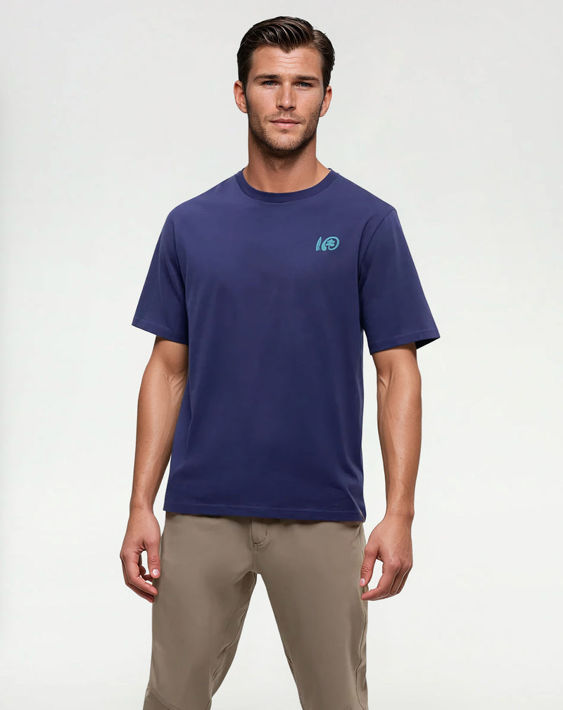 Blue-Relax-Fit-Printed-Graphic-T-shirt