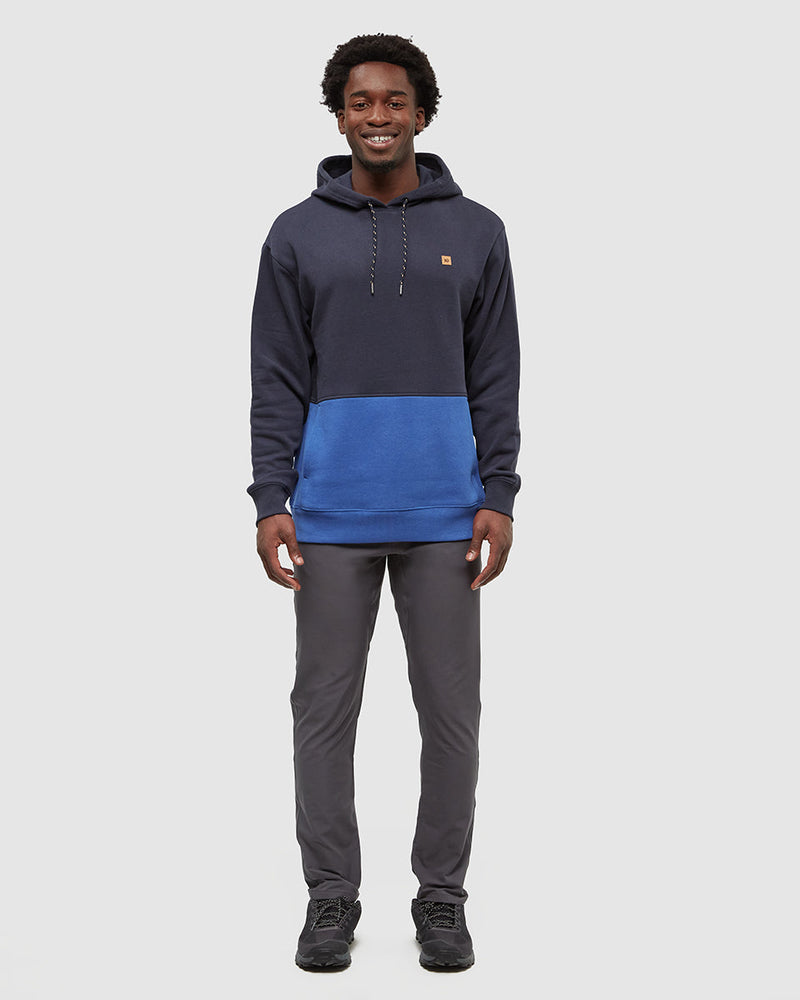 Blue-Relaxed-Fit-Color-Block-Hoodie