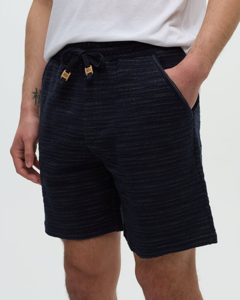 Blue-Slub-Cotton-Drawstring-Short