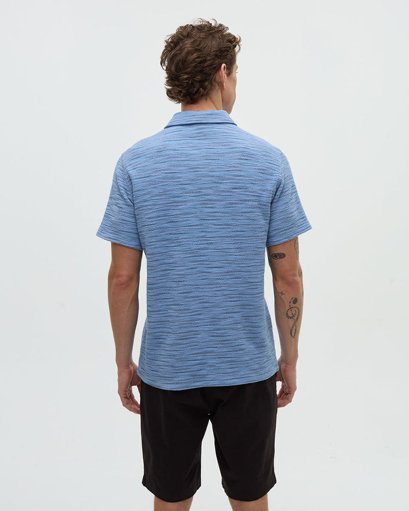 Blue-Slub-Cotton-Shortsleeve-Button-Shirt
