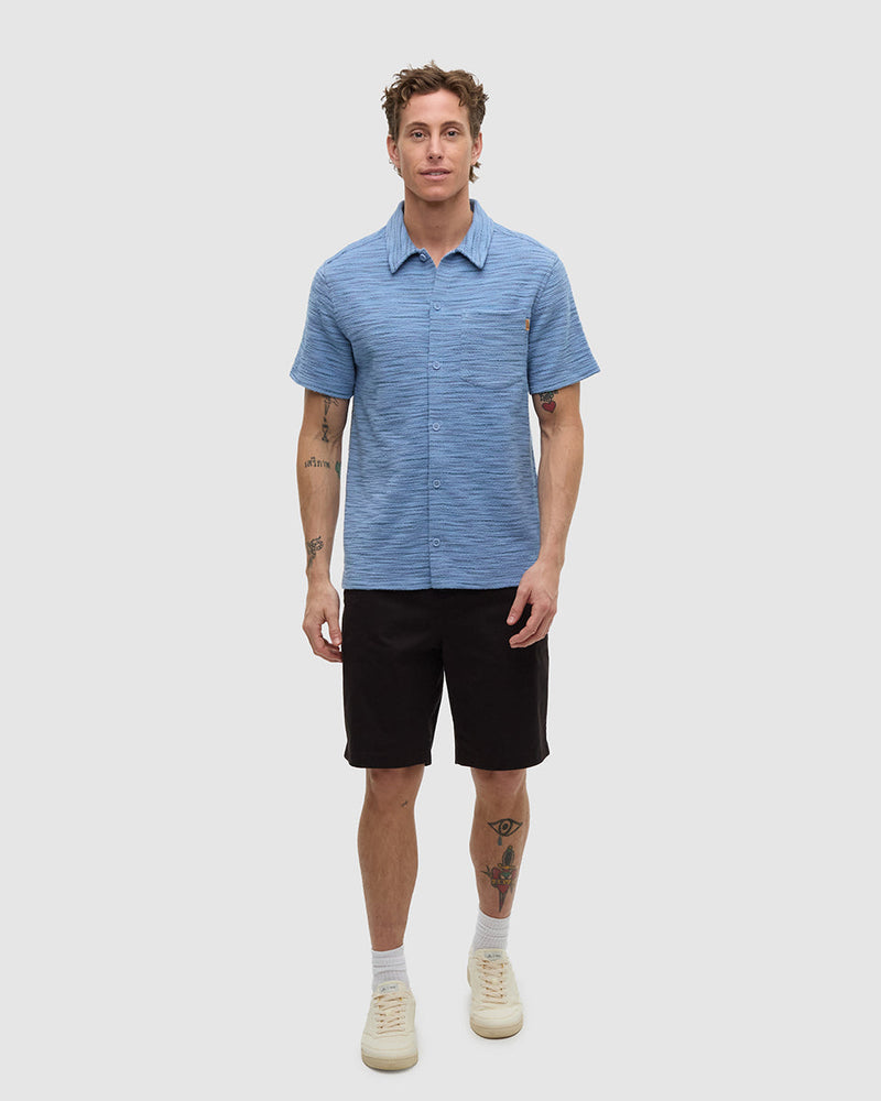 Blue-Slub-Cotton-Shortsleeve-Button-Shirt