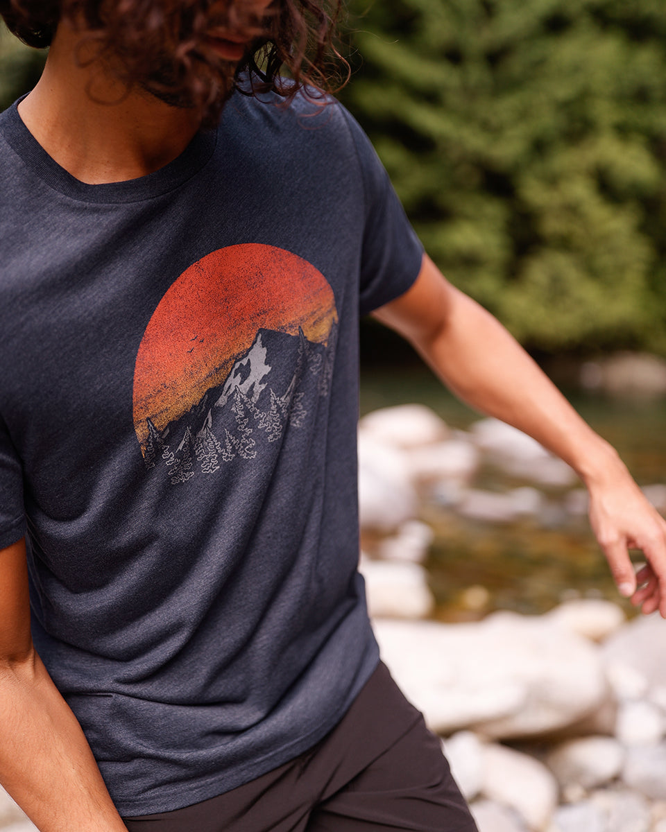 Mens Vintage Sunset T-Shirt | Recycled Materials