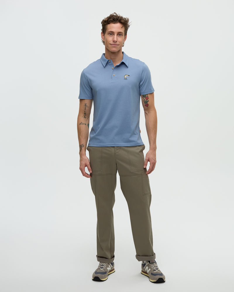 Blue-Treeblend-Button-Up-Graphic-Polo-Shirt