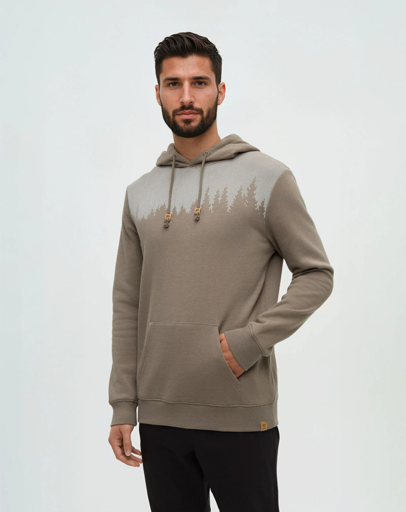 Brown-Heather-Fleece-Regular-Fit-Set-In-Hoodie