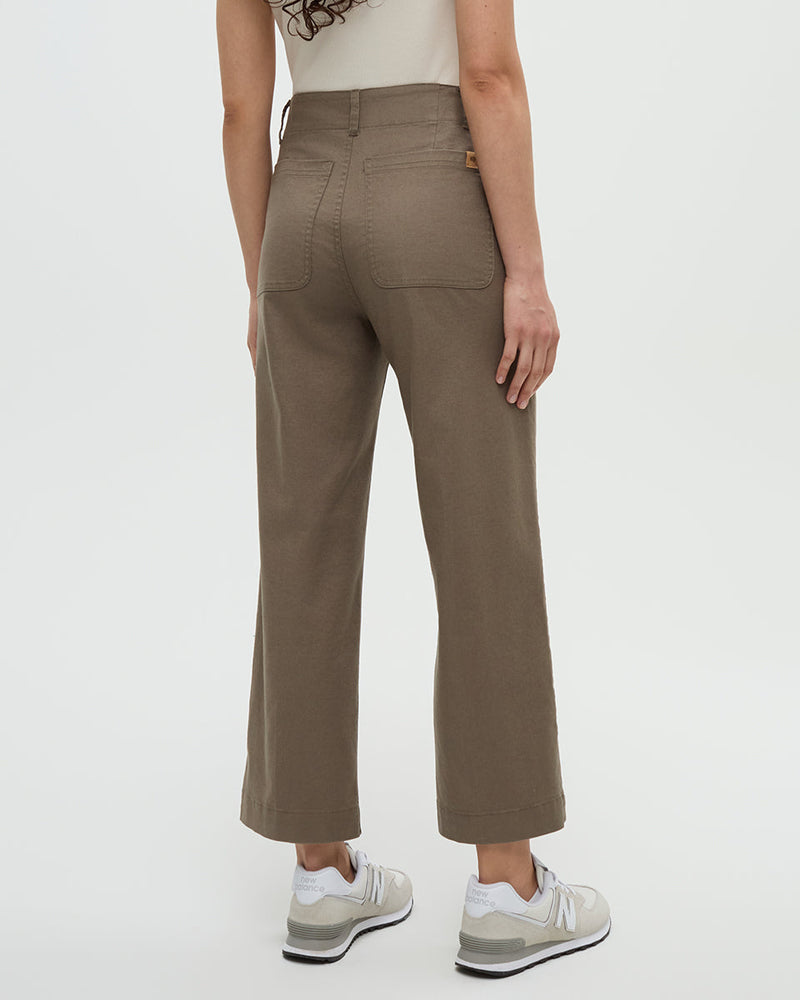 Brown-Hemp-Stretch-Straight-Leg-Pant