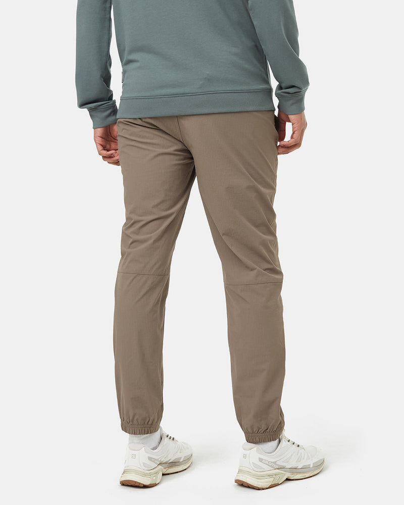 Brown-Mid-Rise-Full-Length-Tapered-Water-Repellent-Pants