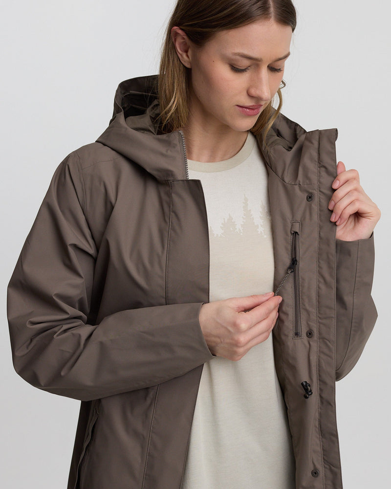 Brown-Misty-Rain-Shell-Hooded-Rain-Jacket