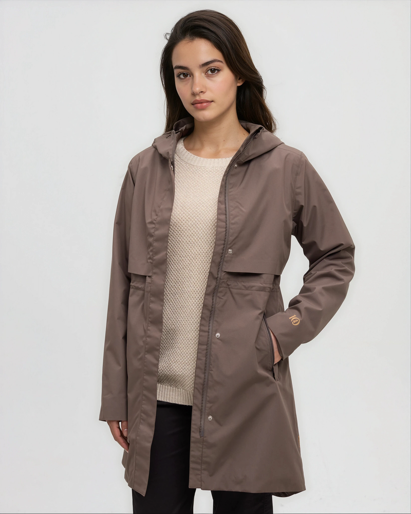 Brown-Misty-Rain-Shell-Hooded-Rain-Jacket