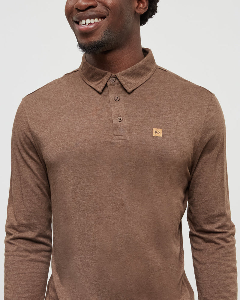 Brown-Regular-TreeBlend-Longsleeve-Polo