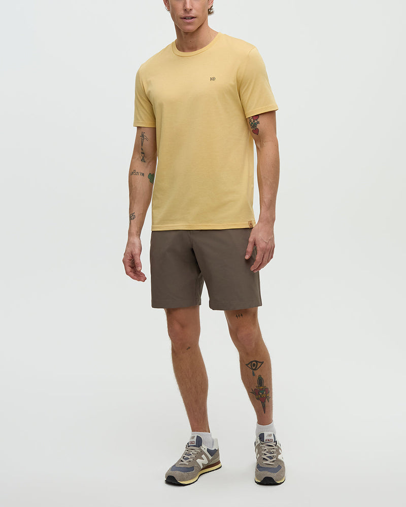 Brown-Tech-Stretch-Regular-Mid-Rise-Short