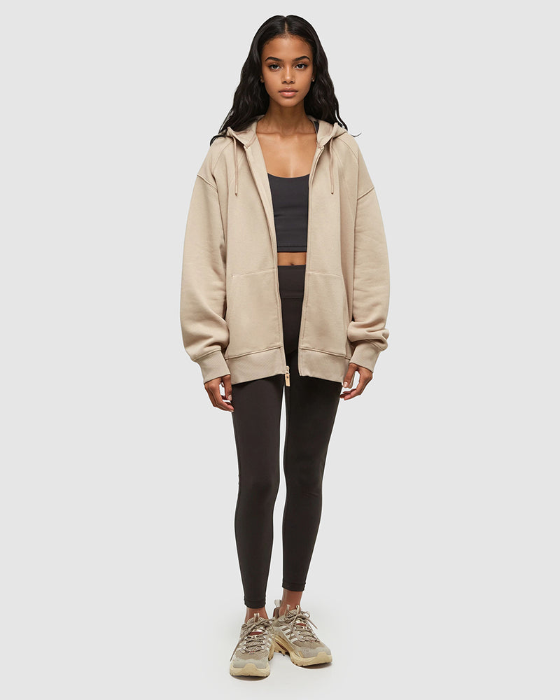 Brown-TreeFleece-Oversized-Zip-Hoodie