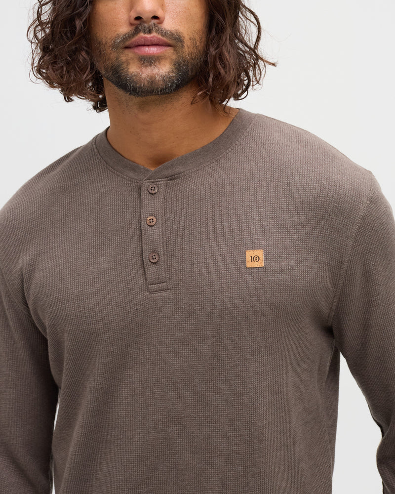 Brown-TreeWaffle-Henley-Longsleeve