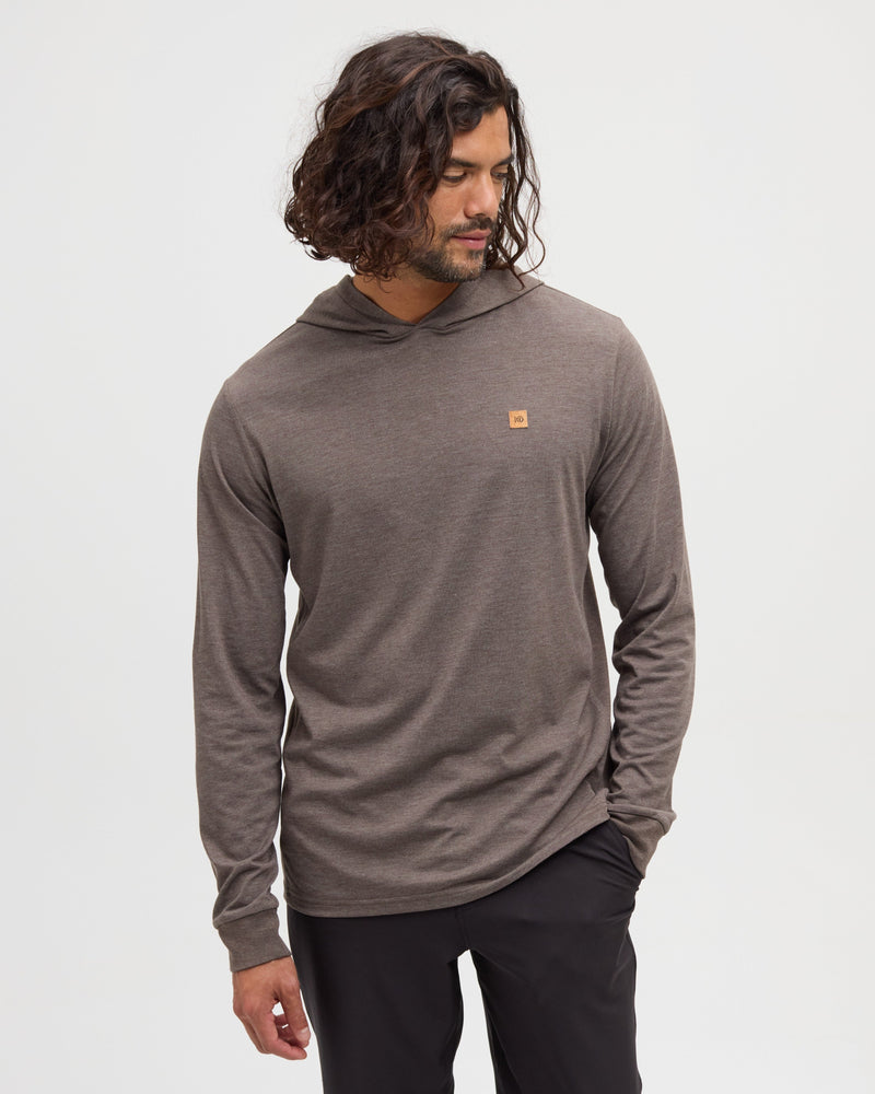 Brown-Treeblend-Hooded-Longlseeve-T-Shirt