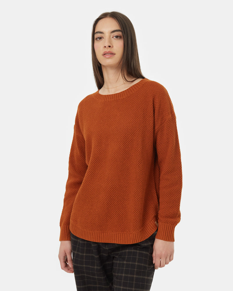 Brown-Womens-Organic-Cotton-Knit-Sweater