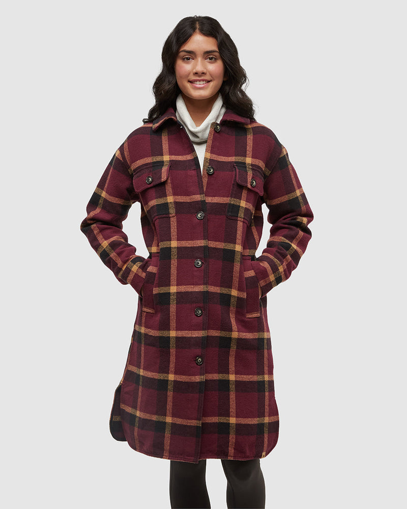 Burgundy-Heavy-Weight-Flannel-Long-Jacket