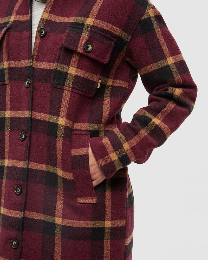Burgundy-Heavy-Weight-Flannel-Long-Jacket