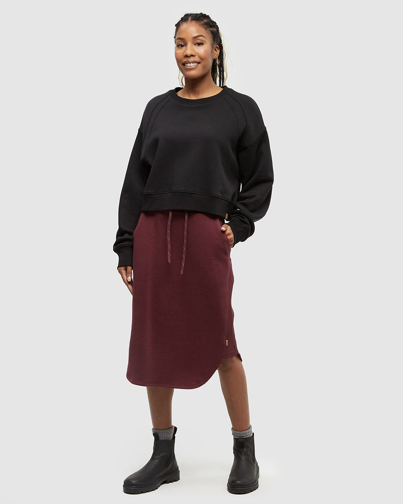 Burgundy-High-Rise-TreeFleece-Skirt