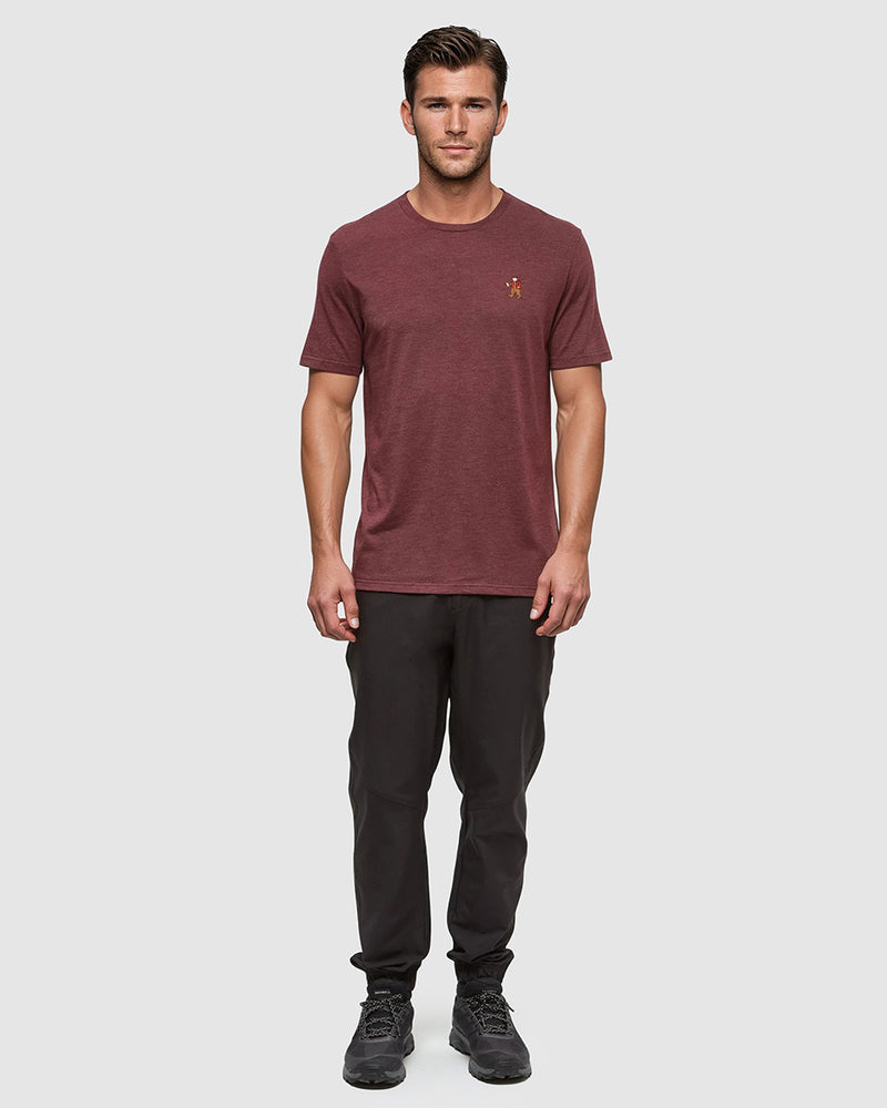 Burgundy-Regular-Fit-Embroidered-Graphic-T-Shirt