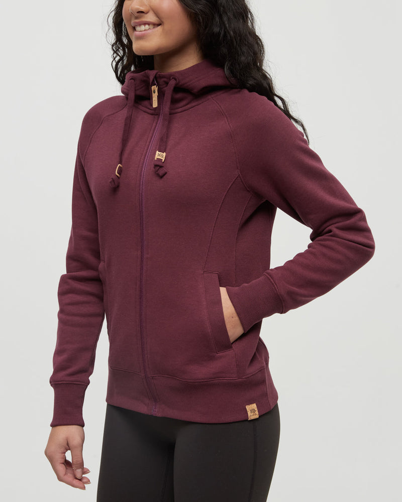 Burgundy-Regular-Fit-Rib-Panel-Raglan-Zip-Hoodie