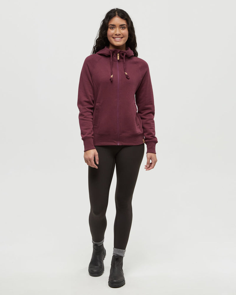 Burgundy-Regular-Fit-Rib-Panel-Raglan-Zip-Hoodie