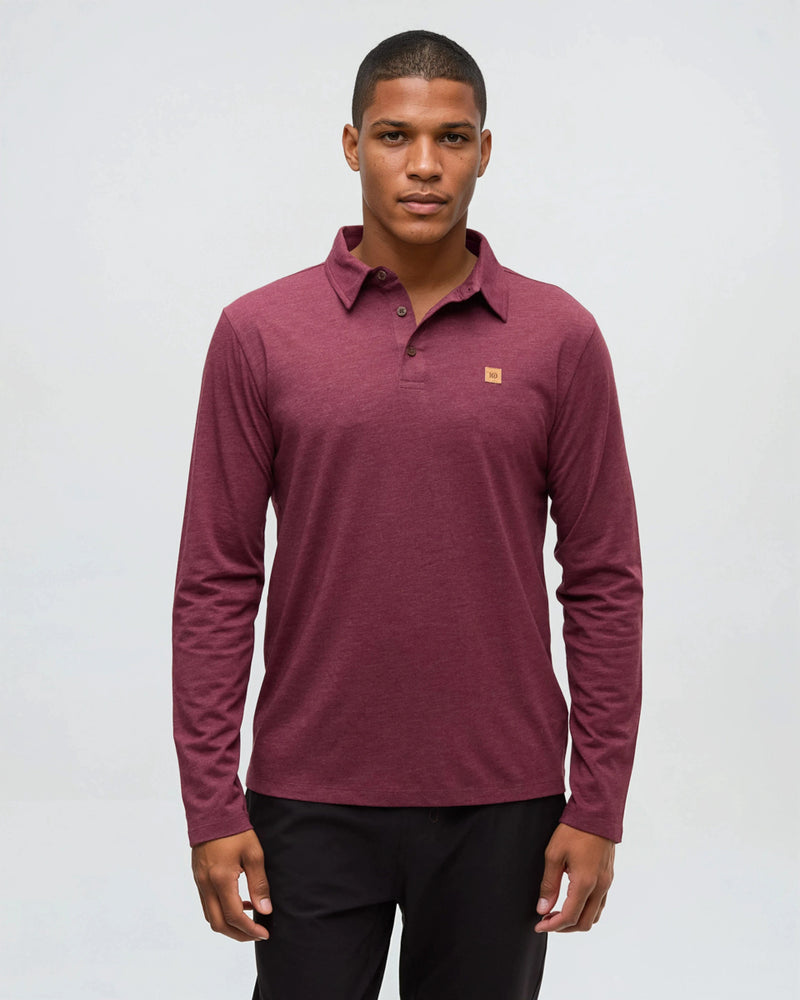 Burgundy-Regular-TreeBlend-Longsleeve-Polo