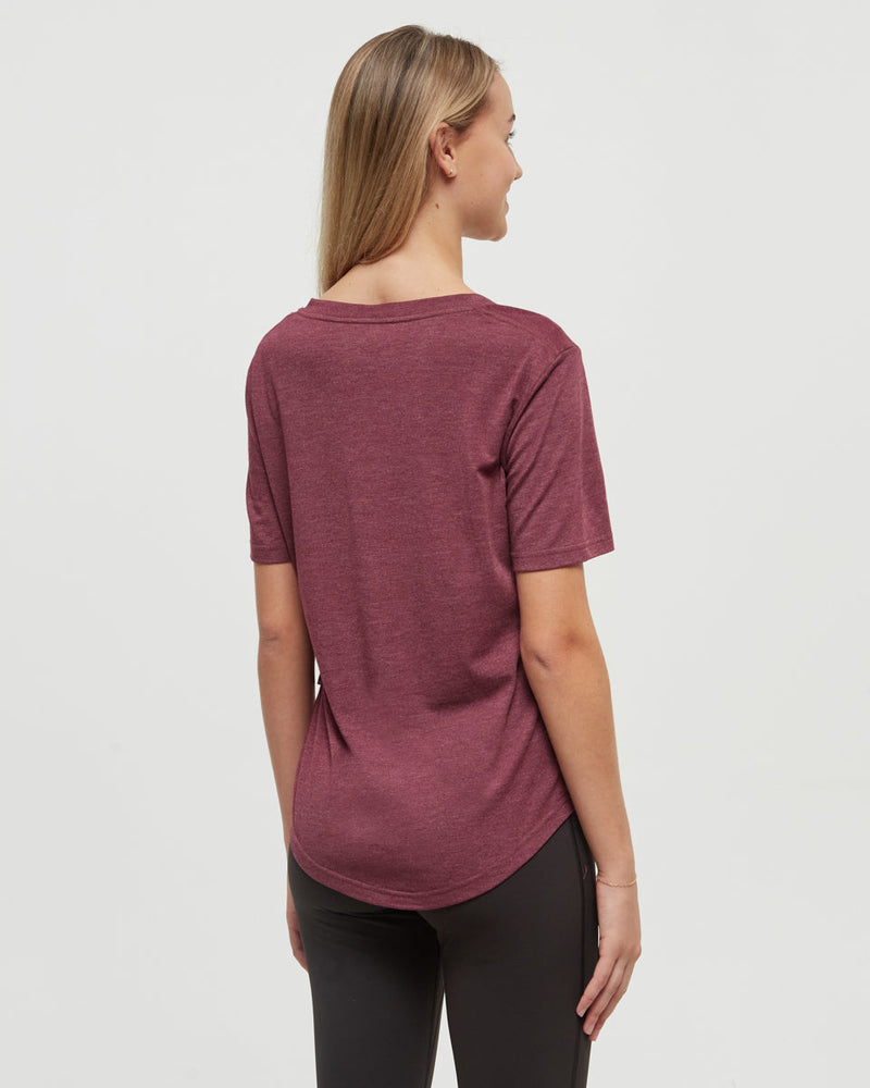 Burgundy-TreeBlend-V-Neck-T-Shirt