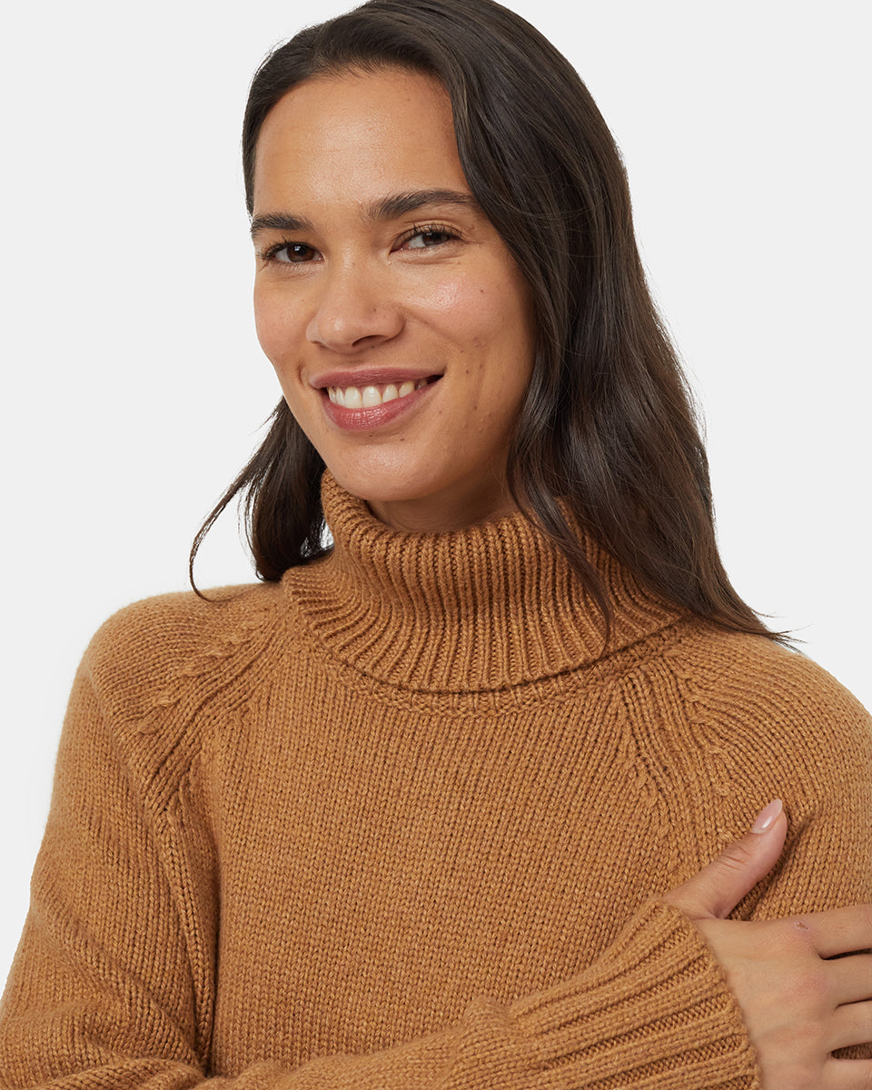 Womens Highline Wool Turtleneck Sweater | Recycled Materials