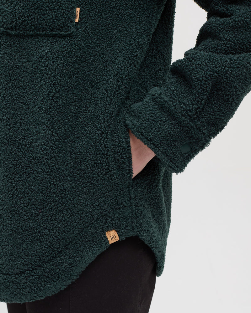 Green-Boucle-Oversized-Fit-Fleece-Jacket
