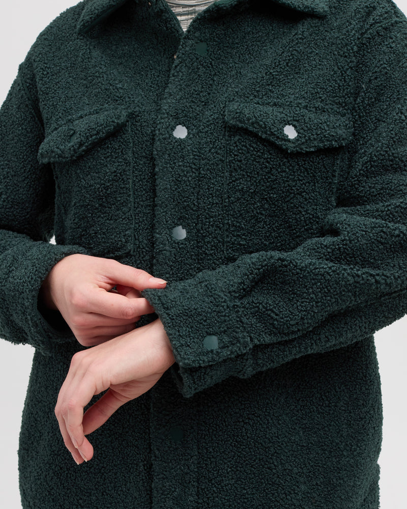 Green-Boucle-Oversized-Fit-Fleece-Jacket