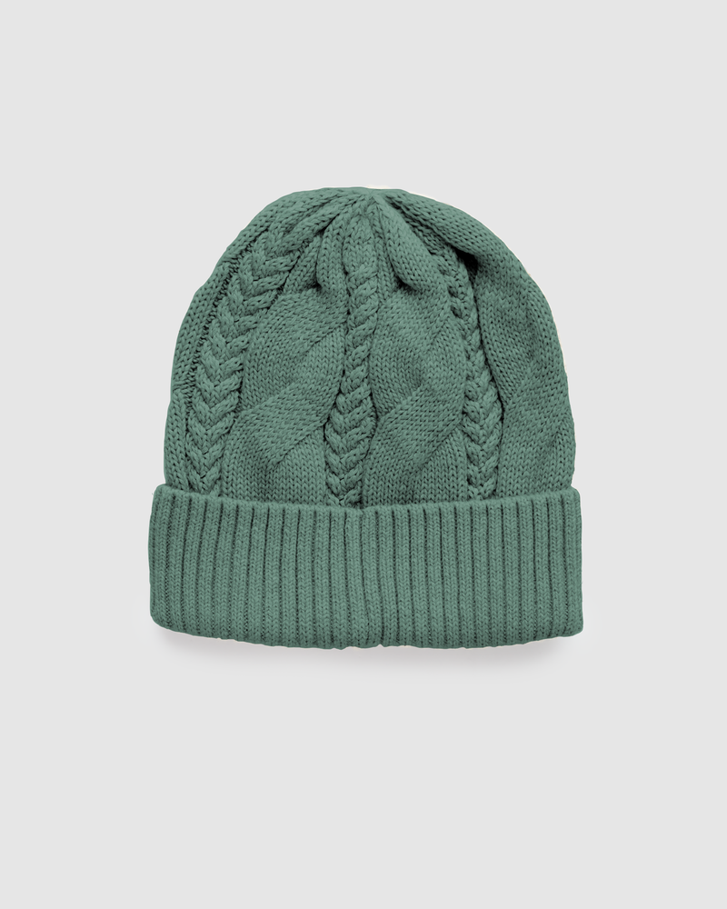 Green-Cable-Knit-Beanie