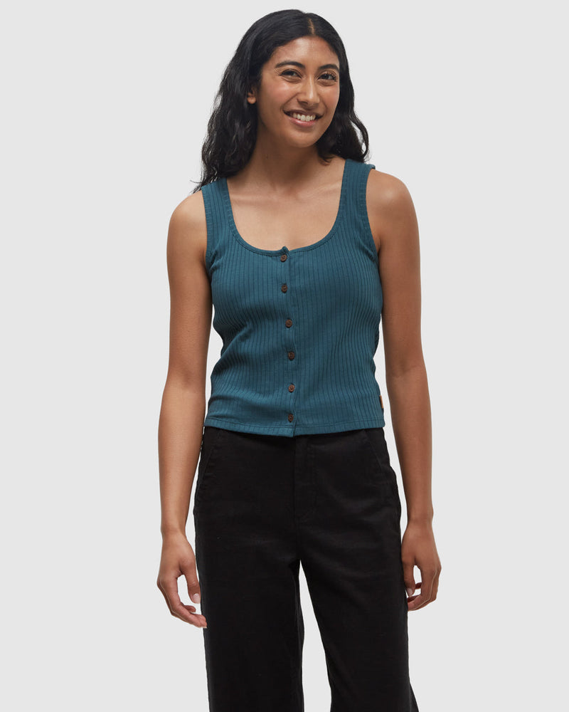 Green-Cotton-Button-Up-Tank