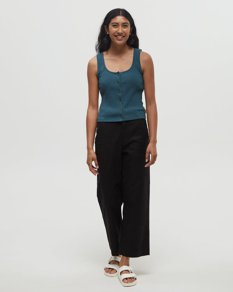 Green-Cotton-Button-Up-Tank