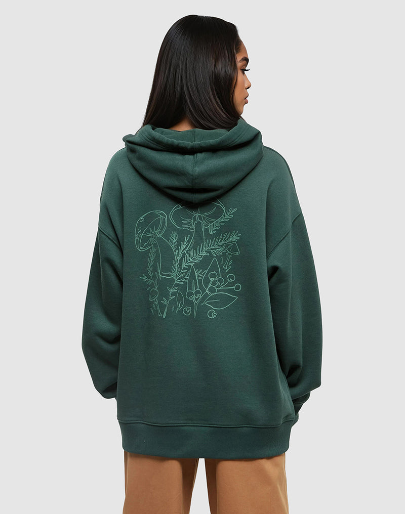Green-Oversize-Printed-Graphic-Logo-Hoodie