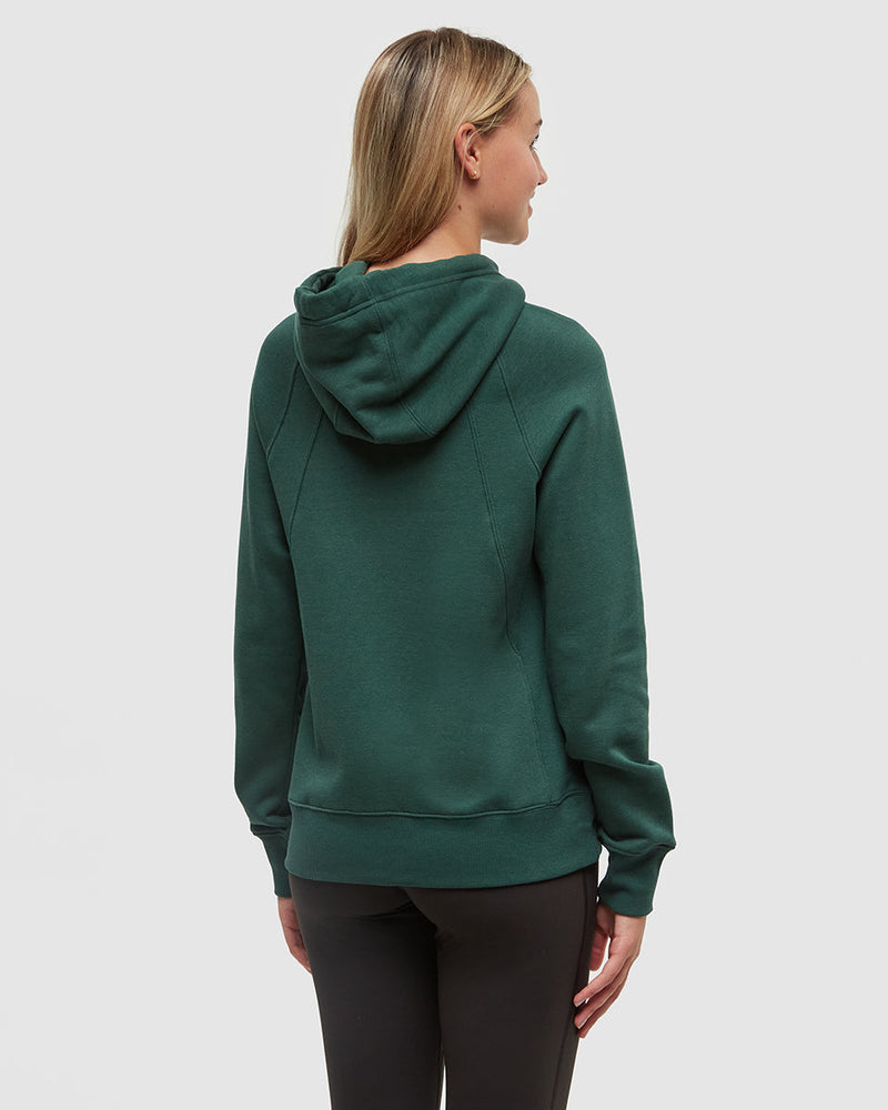 Green-Regular-Fit-Rib-Panel-Raglan-Zip-Hoodie